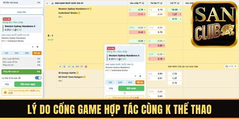 Lý do cổng game hợp tác cùng K thể thao